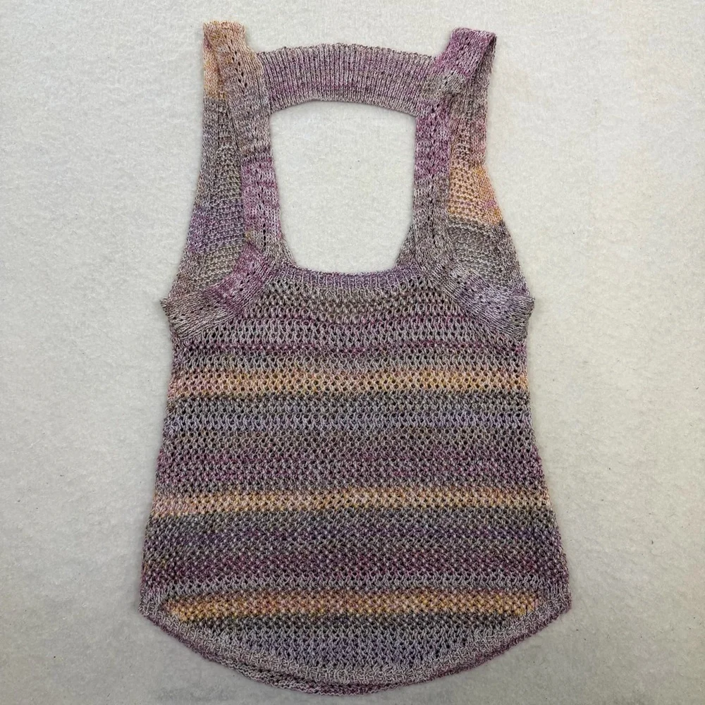We The Free People Under The Starlight Open Back Knit Tank Top Size Medium - Picture 8 of 8